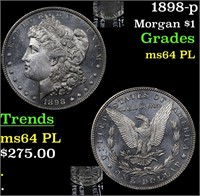 1898-p Morgan $1 Grades Choice Unc PL