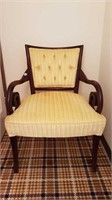 BUTTON BACK UPHOLSTERED ARM CHAIR