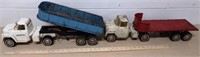 (2) Ertl Pressed Steel Semi / Hauler Toy Trucks