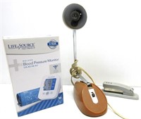 Blood Presure Tester, Desk Lamp, Stapler