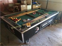 US BILLIARDS INC. POOL TABLE WITH BALLS, CUES,