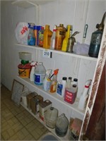 4 shelves of household & garage consumables