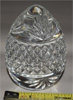 Vtg France Signed Lead Crystal Egg Paperweight 3.5