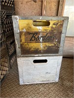 Vintage Metal Milk Crate - Qty 2