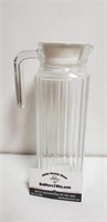 VTG AMICI SQUARE CLEAR GLASS RIBBED Pitcher 1 QT