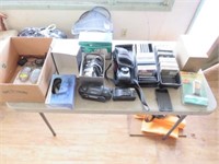 Tapes, food chopper, cameras, misc.