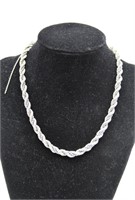 Sterling Rope Chain Necklace About 15" Long