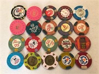 20 Various Reno Nevada Casino Chips