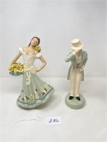 Pair of S-Quire Ceramic Figures