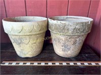 Pair sawtooth Pottery Planters