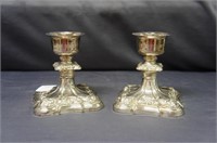 Pair Of Silver Plate Candlesticks