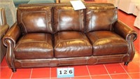 Simmons Medium Brown Leather Sofa
