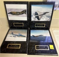 W - LOT OF 4 MILITARY AIRCRAFT PLAQUES (K15)
