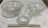 3 glass bowls - no visible markings