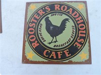 Rooster Roadhouse Cafe Tin Sign 10"x10"