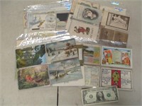 Nice Lot of Vintage Post Cards in Pages -