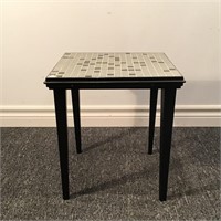 SMALL MOSAIC TOP AND WOOD TABLE