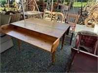 Pine Farm Table and Six Chairs