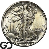 1944 Walking Liberty Half Dollar, Near Gem Bid: 75