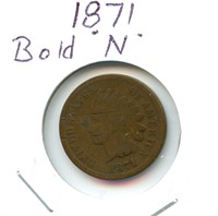 1871 Indian Head Cent - Bold "N"