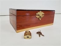 Wooden Money Box With Lock And Key
