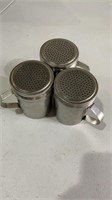 3x All purpose stainless steel seasoning shaker