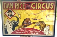 Dan Rice 3 Ring Circus Advertising Poster Framed