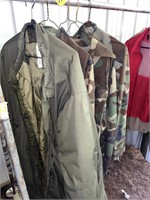 Assorted Army Clothes on Rack (Rack NOT INCLUDED)