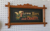 Antique Victorian Faith Hope & Charity Print
