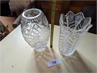 (2) Large Clear Vases