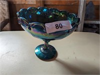 Carnival Glass Pedestal Dish