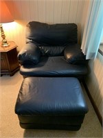 CHATEAU D'AX ITALY - BLACK LEATHER CHAIR AND