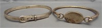 Two fixed style sterling silver bracelets (One is