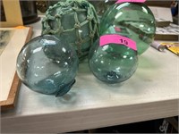 2PC MATCHED GLASS FLOATS SMALL
