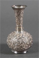 Antique Silver Repousse Cabinet Vase