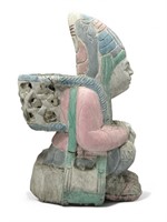 Wooden Aztec statue, 15” h.