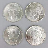 4 1922 90% Silver Peace Dollars.