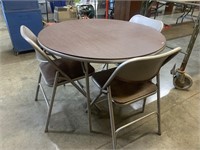 VINTAGE SAMSONITE CARD TABLE AND CHAIRS