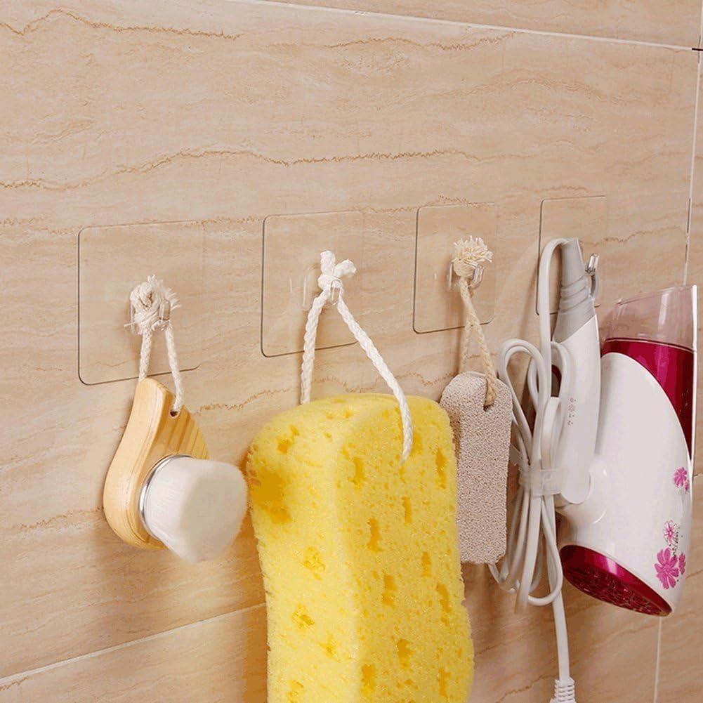 Clear Adhesive Sticky Wall Hooks x2