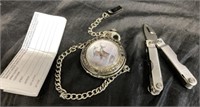 POCKET WATCH W/ CHAIN / DEER DESIGN