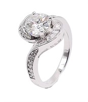 925S 2.0ct Moissanite Diamond Swirl Ring