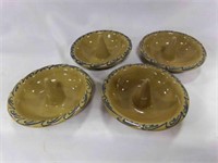 (4) Hartstone Glazed Pottery USA Apple Bakers