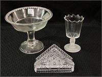 Lot of 3 Glassware Pieces Including Old