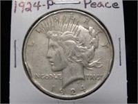 1924 P PEACE SILVER DOLLAR 90%