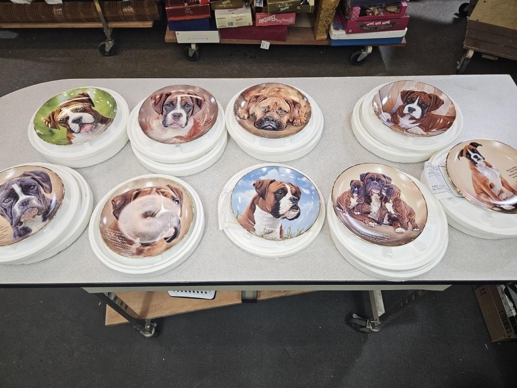 Collector Plates Boxer Dogs