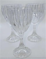 3 Retired Mikasa Park Lane Crystal Wine Glasses A