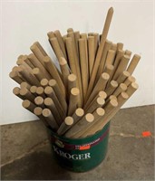 Tin of Approx. 50 1ft Wood Rods