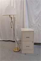 METAL FILE CABINET AND FLOOR LAMP