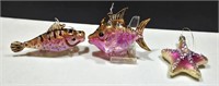 Glass Fish Ornaments + Starfish