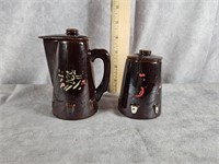 VINTAGE BUTTER PITCHER AND JAM JAR